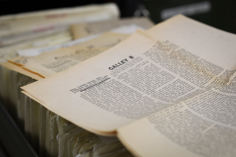 A galley proof, in the New York Times’s morgue, of an advance obituary for Fidel Castro, this one from 1971. (Credit: Stephen Hiltner/New York Times)